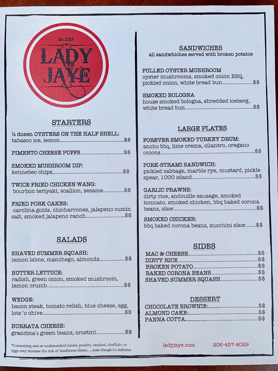 Lady Jaye restaurant and smokehouse bar opens Sept. 18 in West Seattle